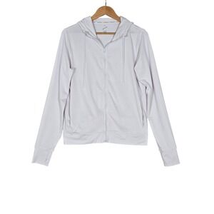 HEAD Women's Activewear Full Zip Hoodie Thumbholes White Medium